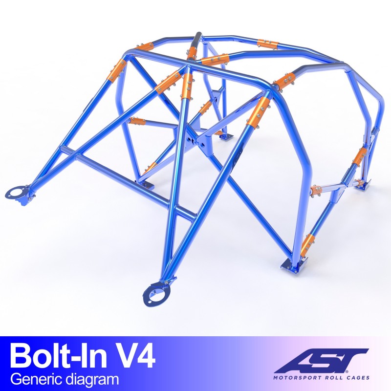 Arco de seguridad AST atornillado Volvo 740 (4 puertas sedán) Bolt-In V4 (V-Design)