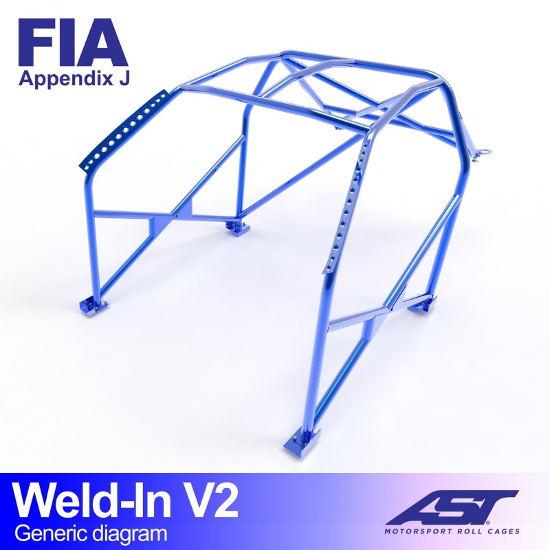 Arco de seguridad AST para soldar Volkswagen Polo (6N) (3 puertas hatchback) Weld-In V2 (X-Design)