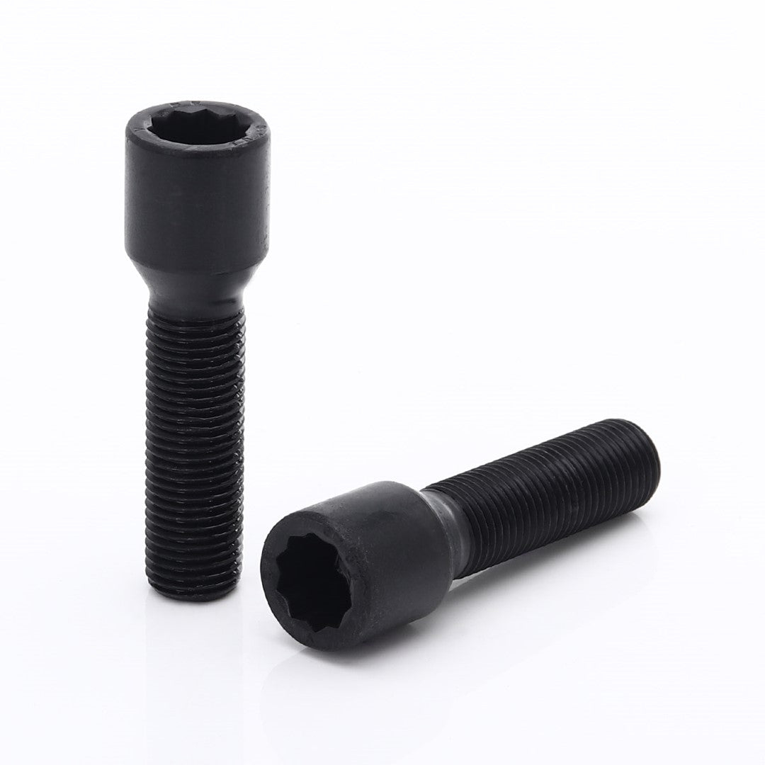 Tornillos de rueda largos de llave interior M14x1.25 en negro (10 unidades)