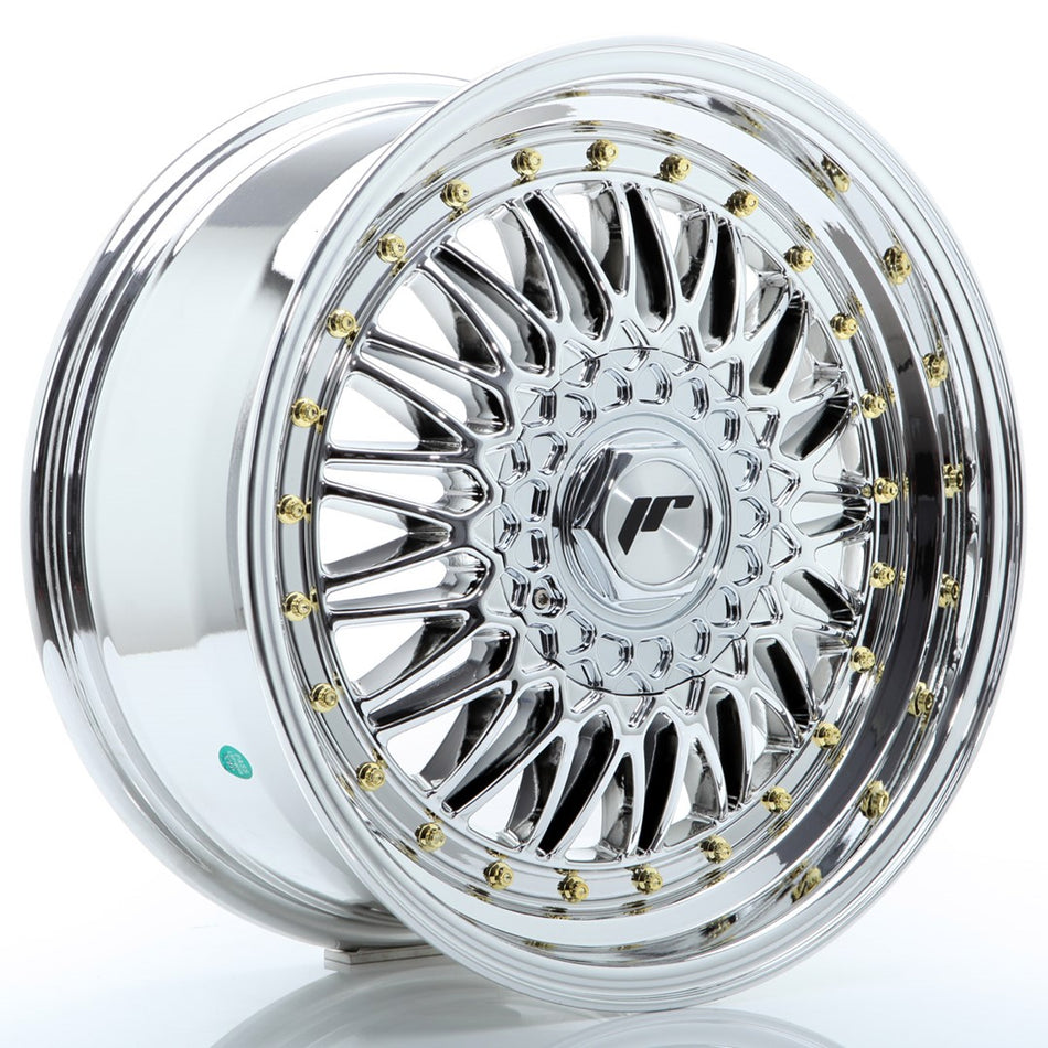 Japan Racing JR-9 17x7.5" (4 & 5 hole custom PCD) ET20-35, Chrome / Titanium