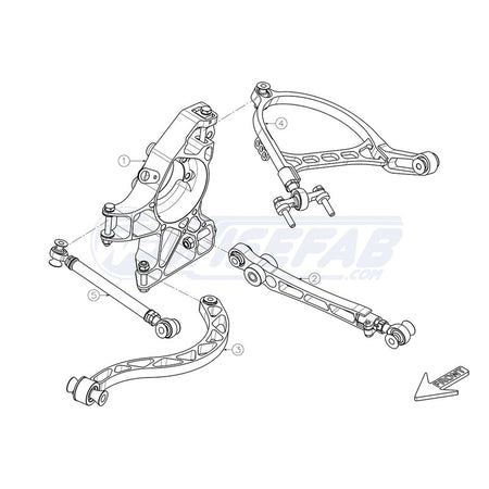Kit de vía trasera Wisefab para Mitsubishi Lancer Evo 7/8/9