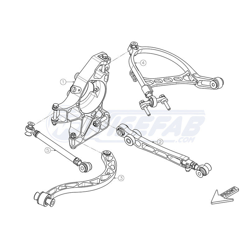 Kit de vía trasera Wisefab para Mitsubishi Lancer Evo 7/8/9