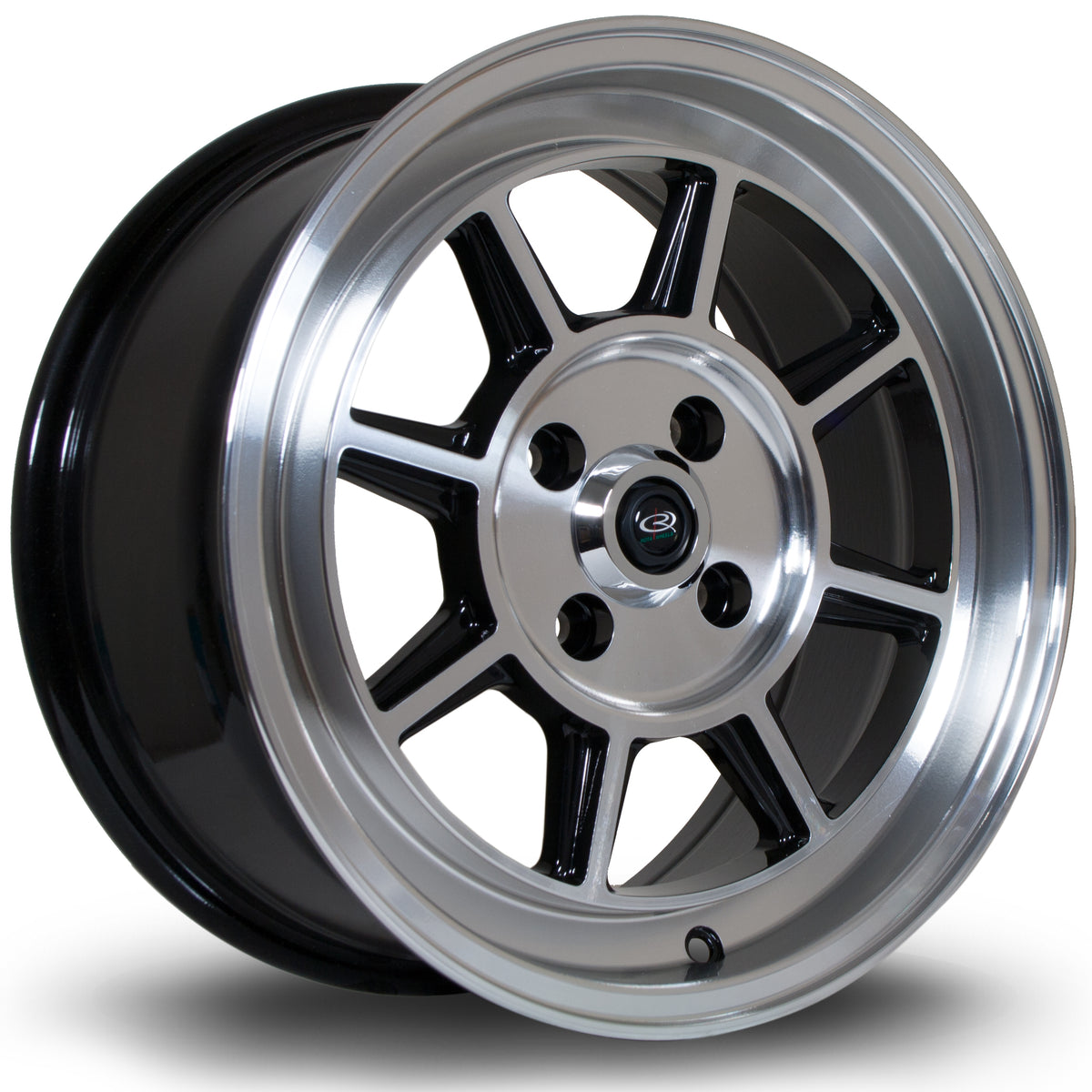 Llanta Rota BM8 15x7" 4x100 ET35 plata pulido