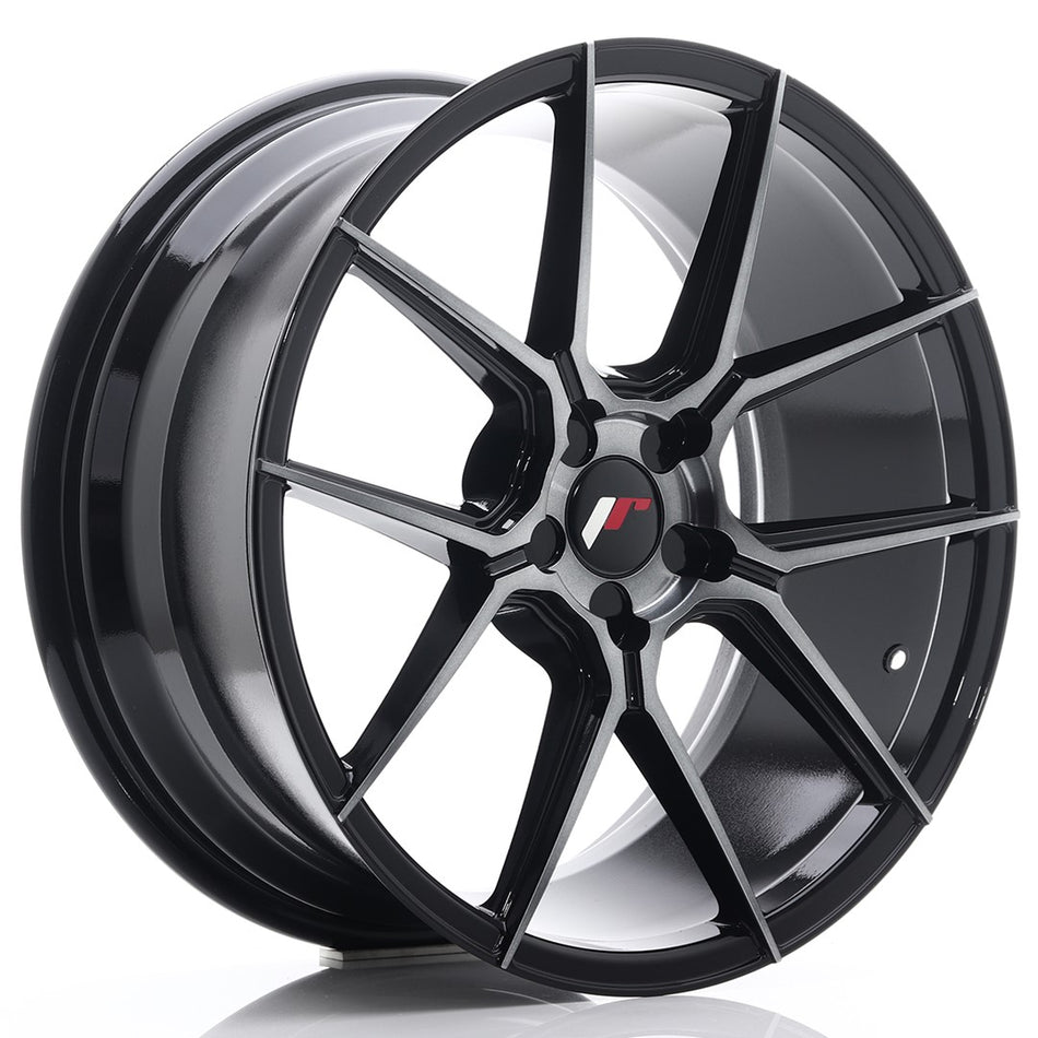 Japan Racing JR-30 19x8.5" (5 hole custom PCD) ET35-42, Gloss Black, Flat Spokes