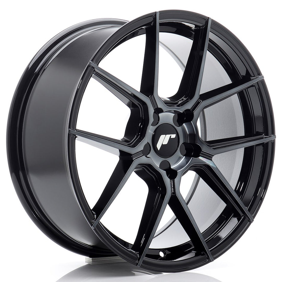 Llanta Japan Racing JR-30 18x8,5" 5 tornillos a medida ET20-45 negro brillo / frontal tintado