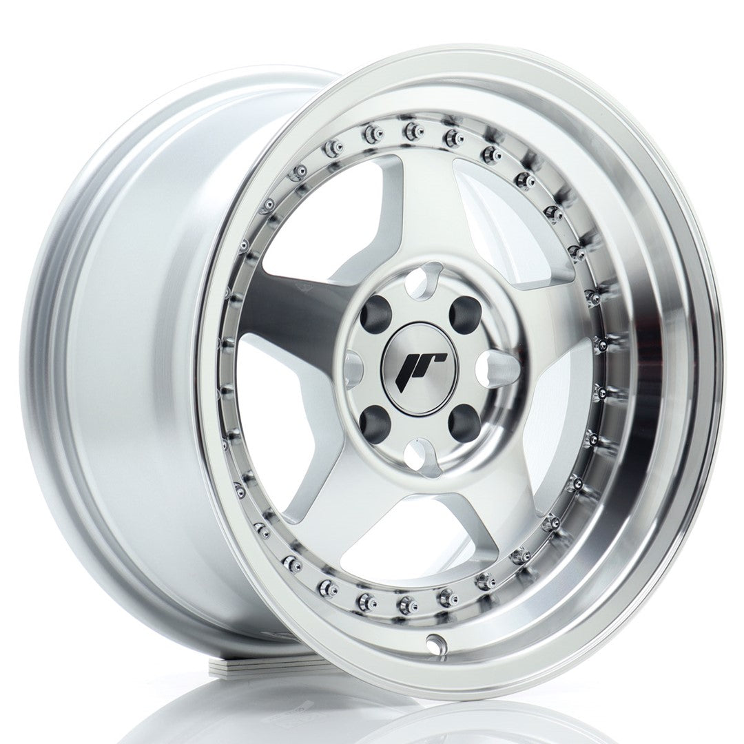 Llanta Japan Racing JR-6 15x8" 4x100 ET25 plata mecanizada
