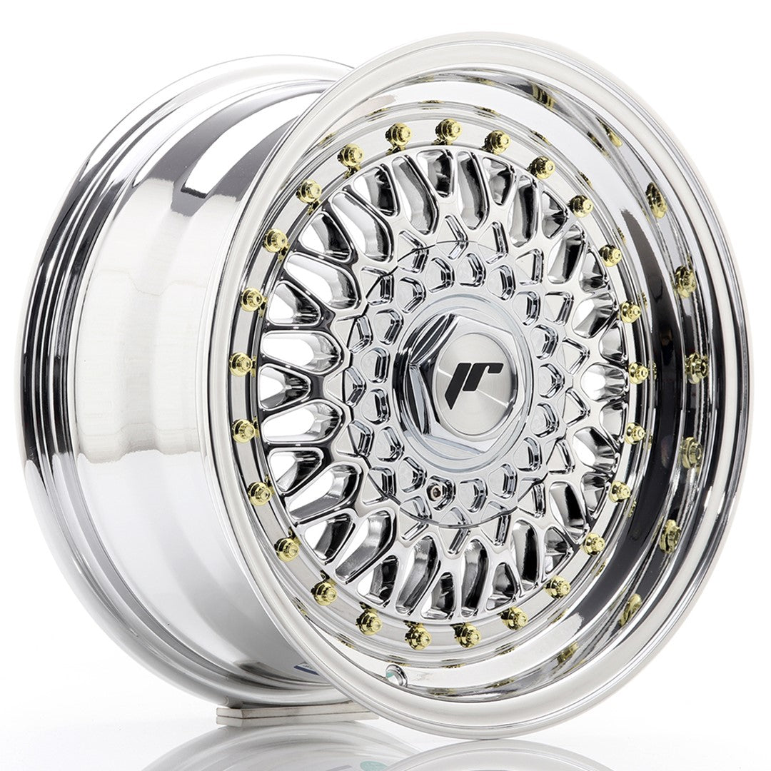 Llanta Japan Racing JR-9 15x7" 4x100/4x108 ET20 cromado / titanio