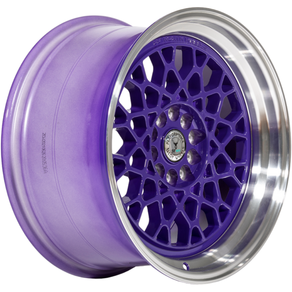 Llanta 59°North D-008 18x11" 5x114.3/120 ET8 morado brillo con labio pulido