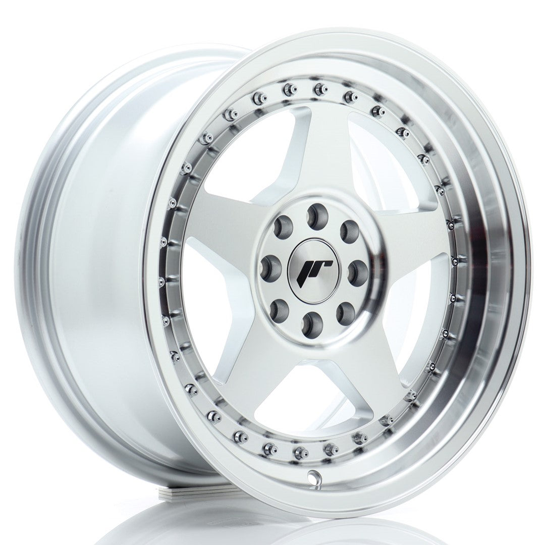 Llanta Japan Racing JR-6 16x8" 4x100/4x108 ET25 plata mecanizada