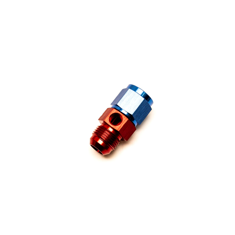 Dash 10 Male / Female Fitting with 1/8 NPT Sensor Port (blue/red)