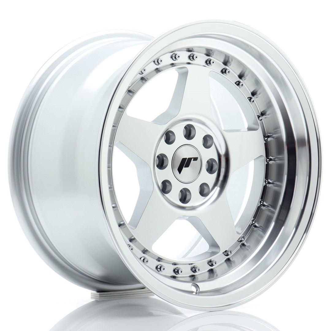Llanta Japan Racing JR-6 16x9" 4x100/4x108 ET20 plata mecanizada