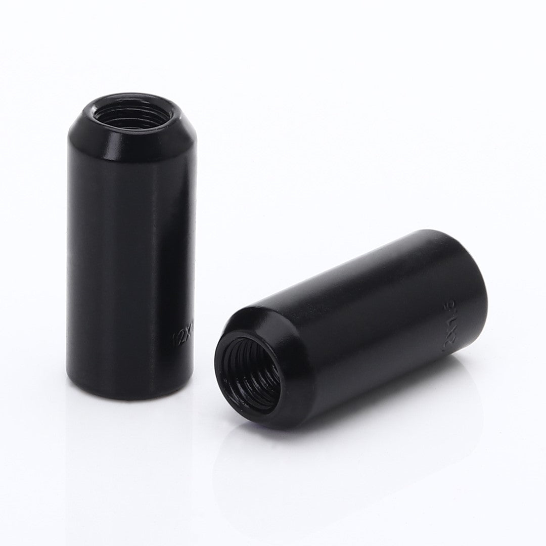 Tuercas de rueda largas de llave interior M12x1.5 en negro (20 unidades)
