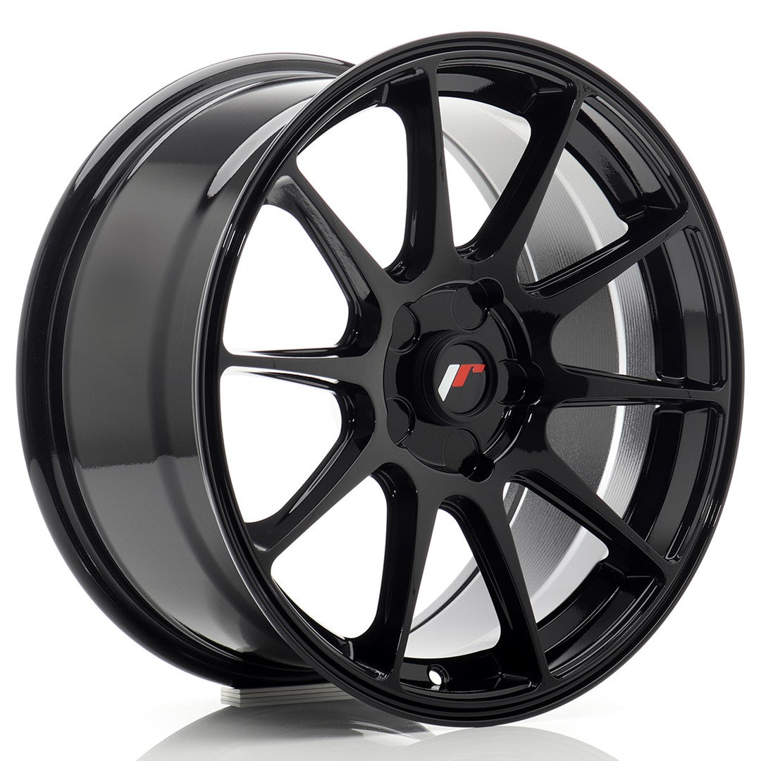 Llanta Japan Racing JR-11 17x8" 5 tornillos a medida ET20-35 negro brillo
