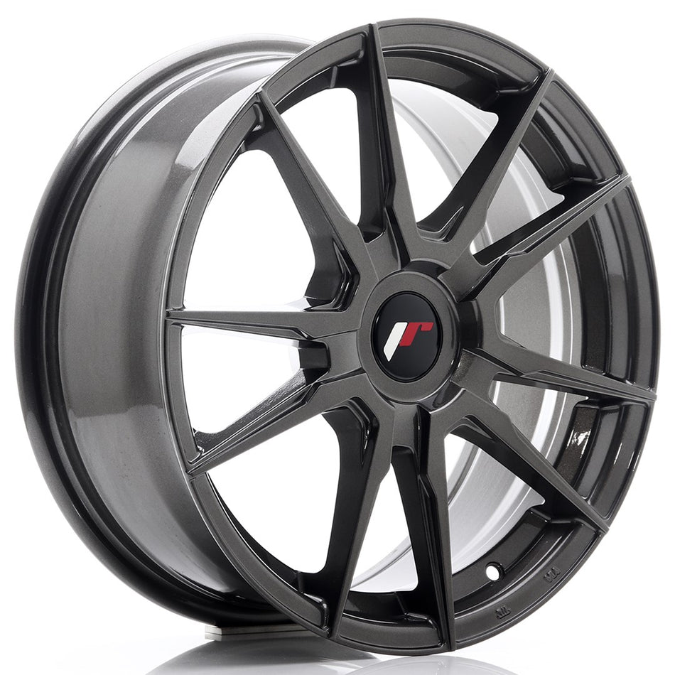 Japan Racing JR-21 17x7" (4 & 5 hole custom PCD) ET25-40, Hyper Gray