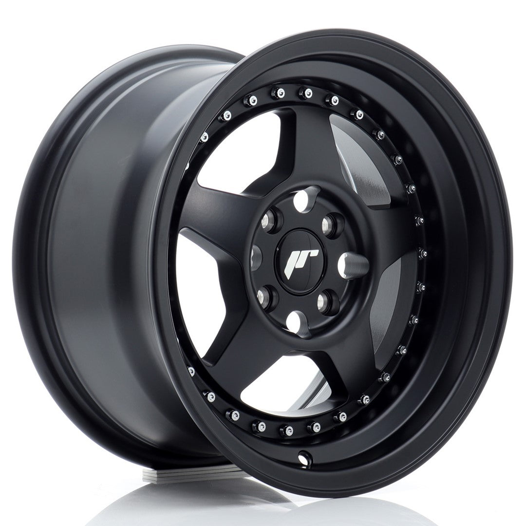 Llanta Japan Racing JR-6 15x8" 4x100 ET25 negro mate