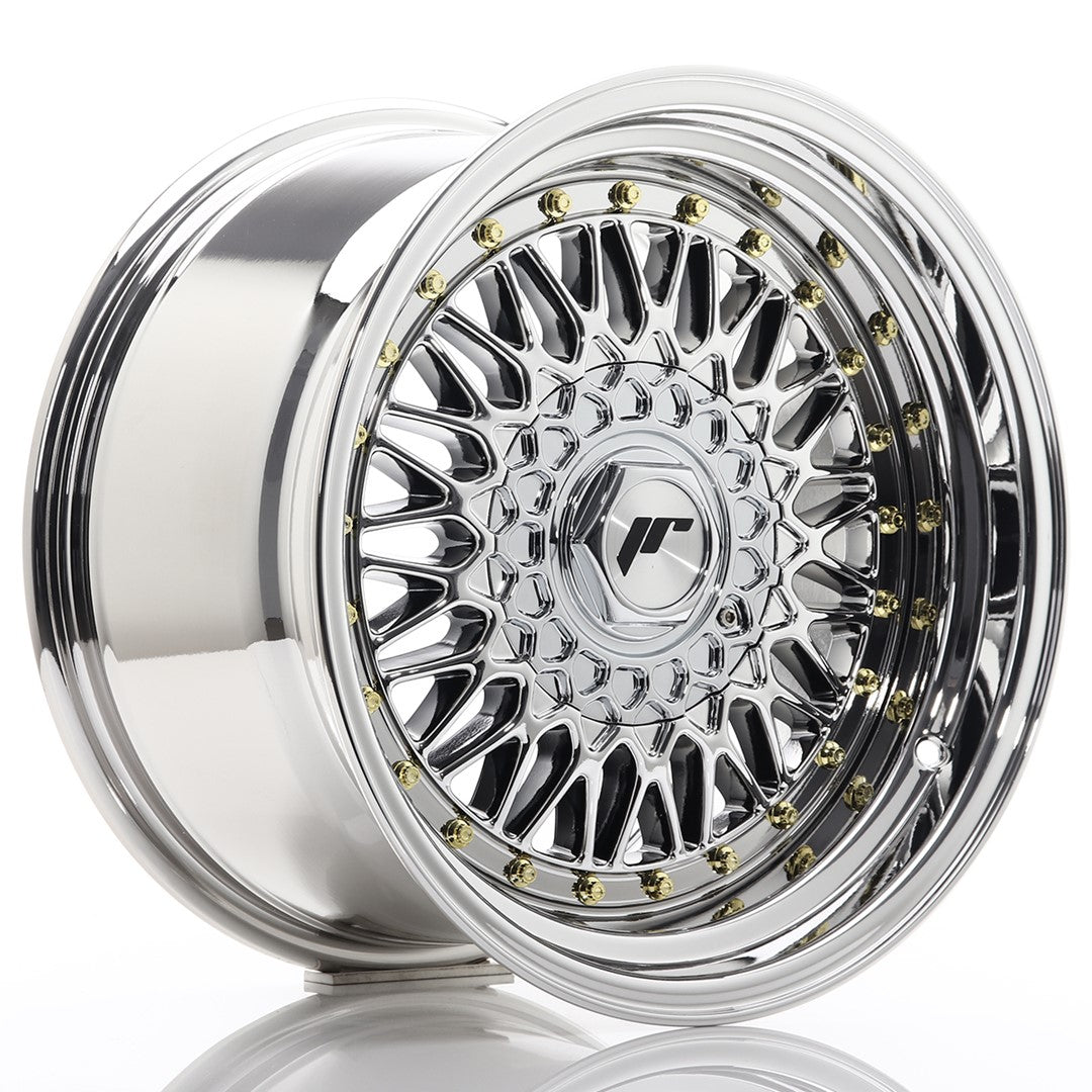 Llanta Japan Racing JR-9 16x9" 4x100/4x108 ET20 cromado / titanio