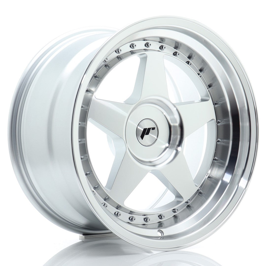 Llanta Japan Racing JR-6 18x10" a medida ET0-25 plata mecanizada