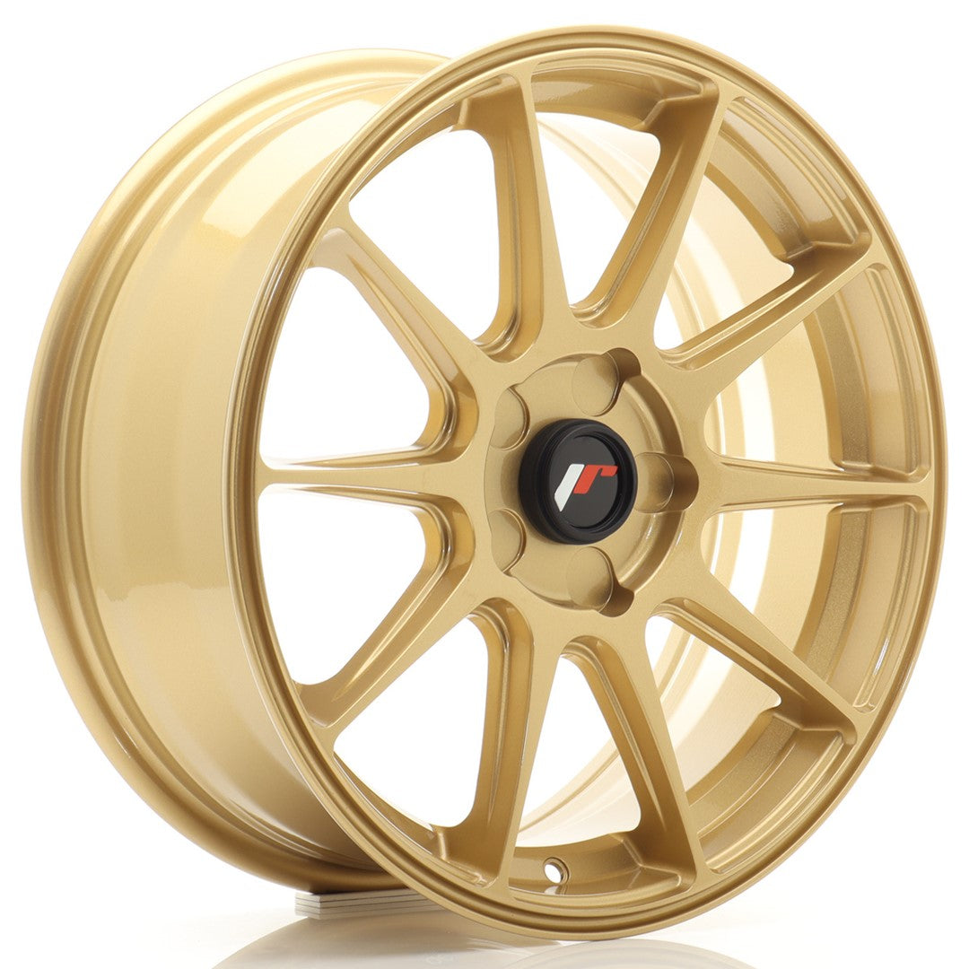 Llanta Japan Racing JR-11 17x7" 5 tornillos a medida ET20-38 dorado