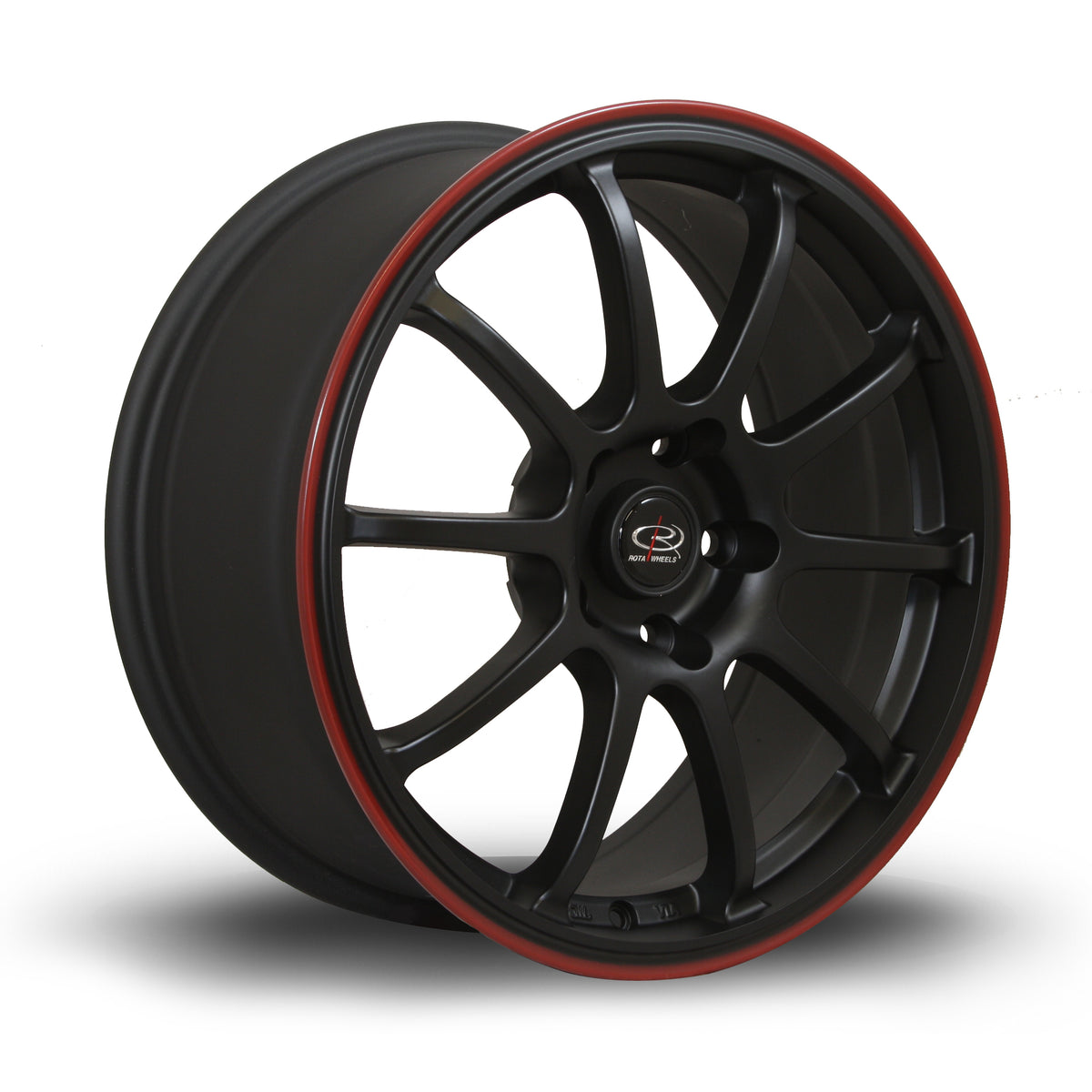 Llanta Rota Force 17x8" 5x100 ET35 negro mate / labio rojo