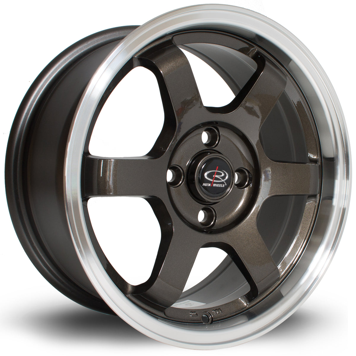 Llanta Rota Grid 15x7" 4x100 ET40 gunmetal / labio pulido