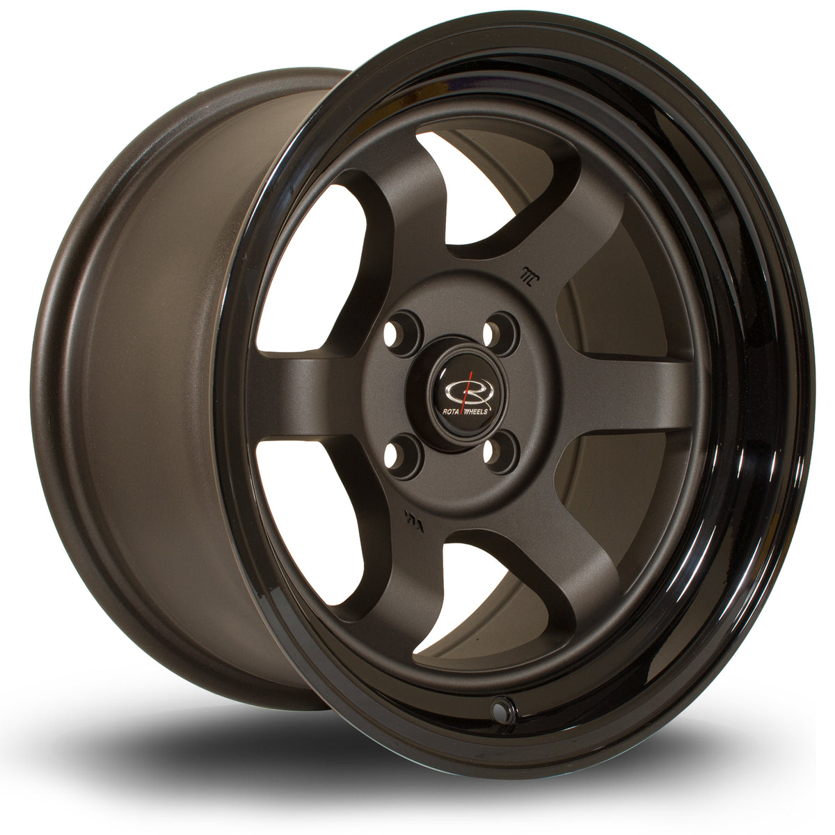 Llanta Rota Grid Max 15x8" 4x100 ET0 gunmetal mate / labio brillo