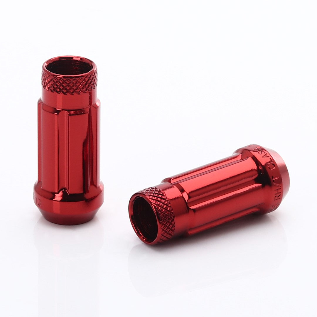 Tuercas de rueda abiertas de acero forjado JN4 M12x1.5 en rojo (20 unidades)