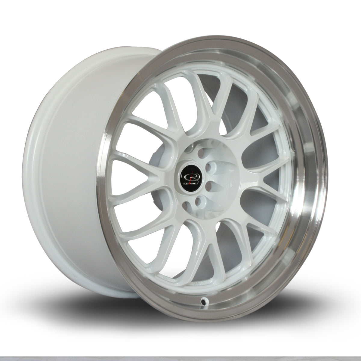 Llanta Rota MXR 18x10" 5x114.3 ET12 blanco / labio pulido