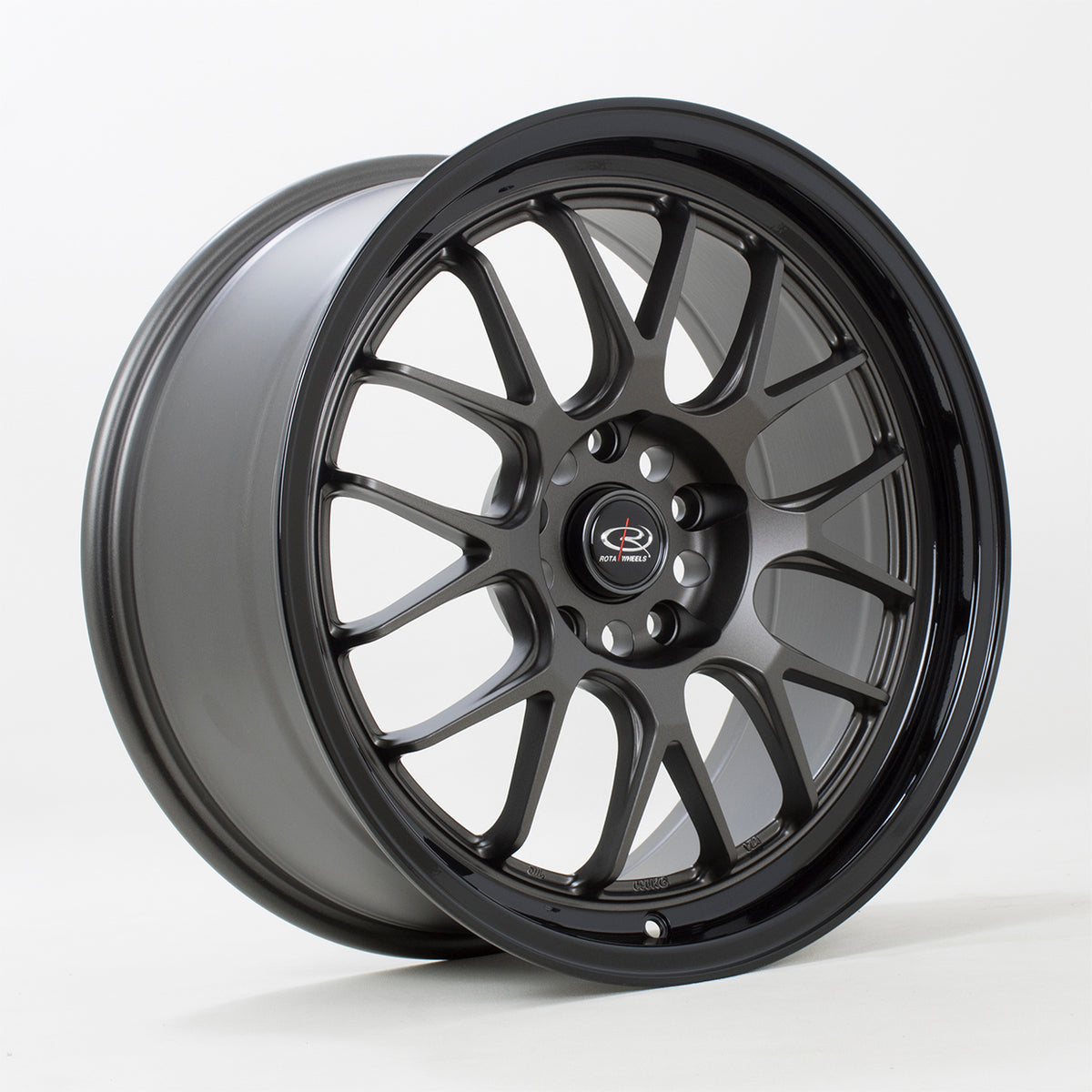 Llanta Rota MXR 18x8,5" 5x120 ET45 gunmetal / labio negro brillo