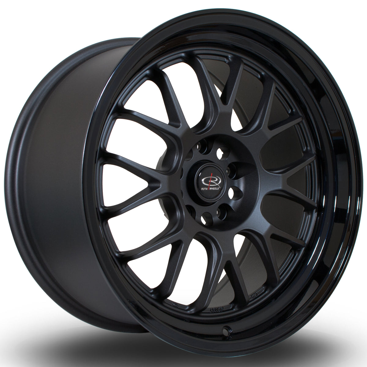 Llanta Rota MXR 18x9,5" 5x114.3 ET20 gunmetal / labio negro brillo