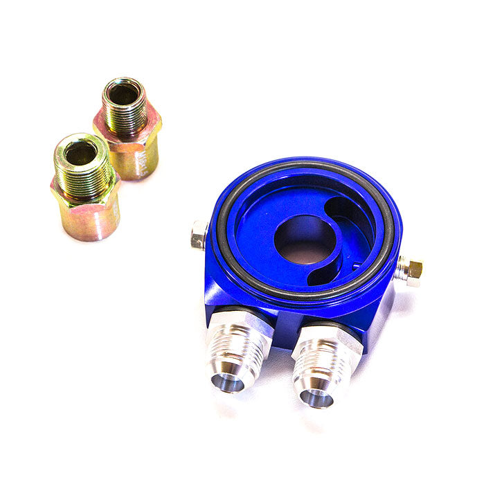 Sandwich Plate with Dash 10 Line Fittings and 1/8" NPT Sensor Ports (Blue)